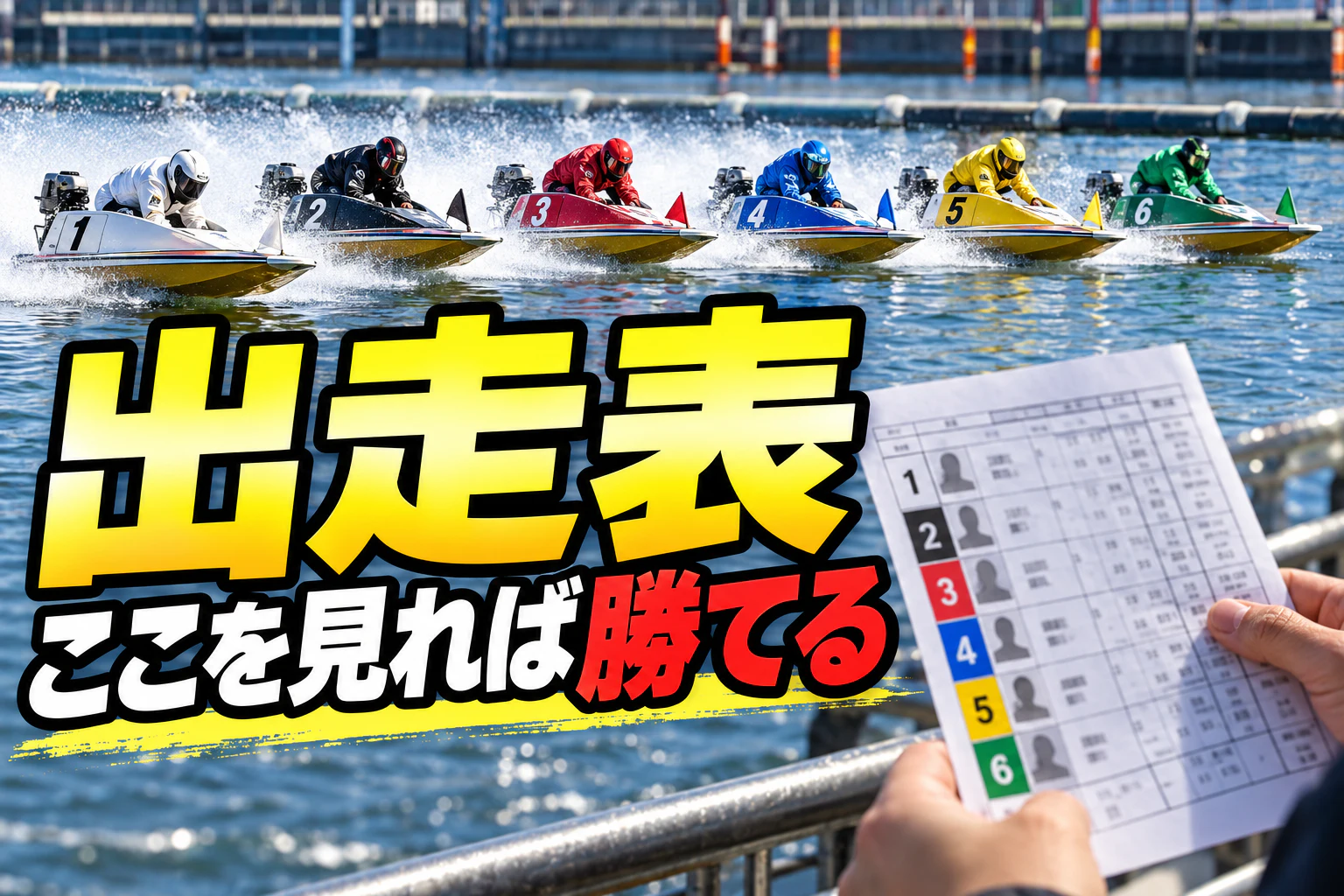 競艇の出走表の見方を徹底解説｜級別・勝率・モーター2連率の読み方を初心者向けに
